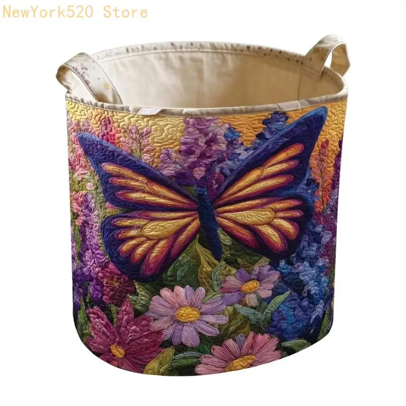 Quilted Foldable Laundry Bin with Handles | Bedroom Organizer