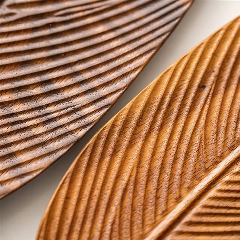 Handmade Wooden Leaf Tray – Serving Platter for Meals & Salads