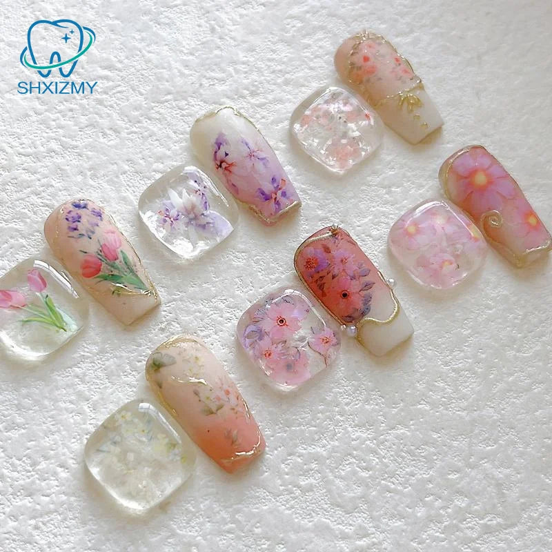 Nail Foils 10 Rolls Flower Rose Transfer Paper DIY Manicure