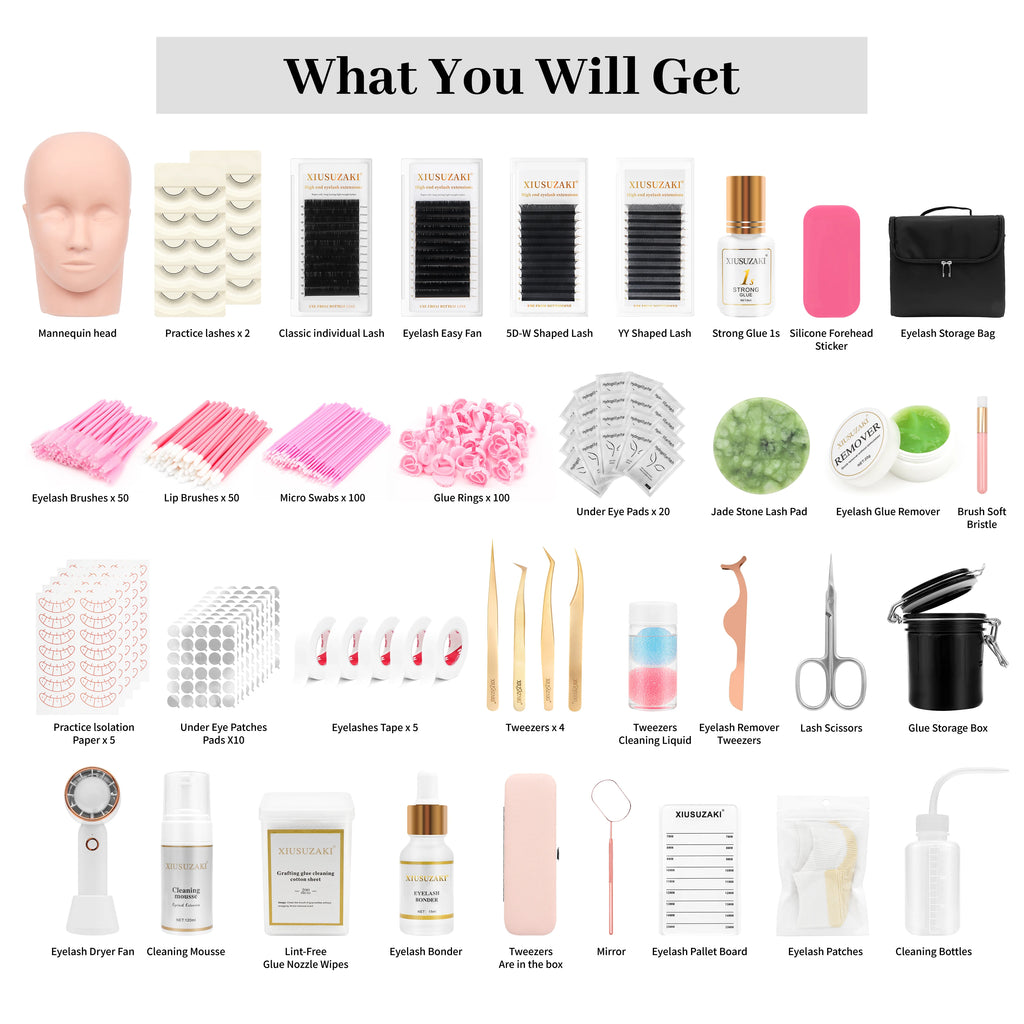 XIUSUZAKI Eyelash Extension Starter Kit – Beginner Lash Set