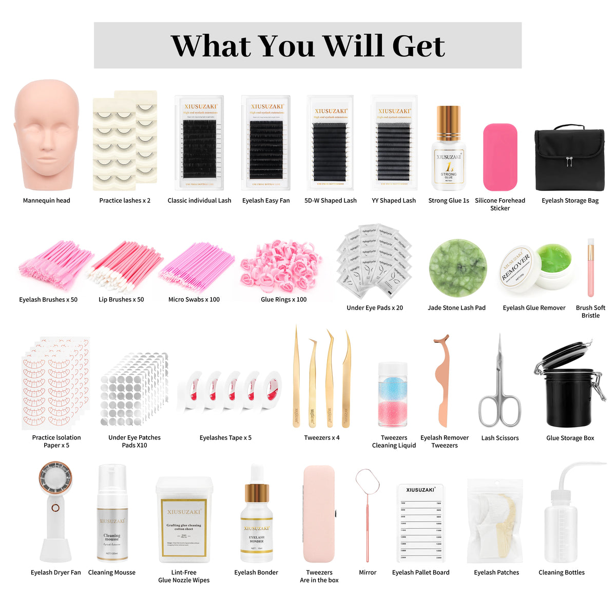 XIUSUZAKI Eyelash Extension Starter Kit – Beginner Lash Set