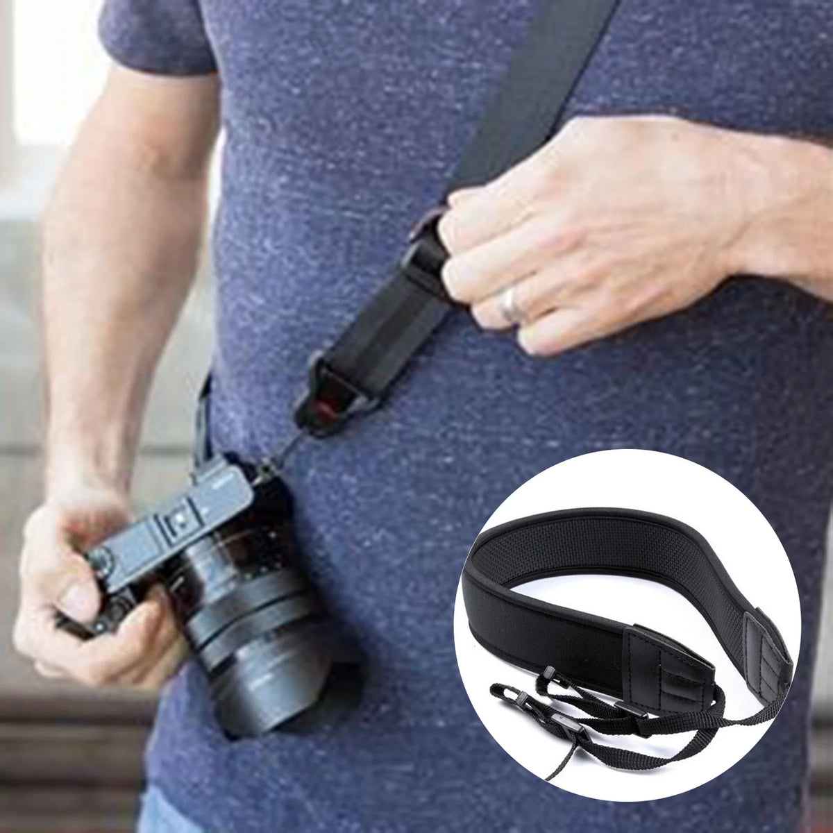 VIBE Neoprene Camera Shoulder Neck Strap – Quick Release