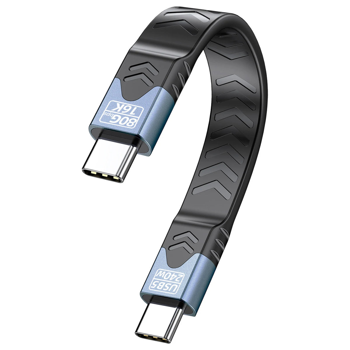 240W USB-C Thunderbolt 5/4/3 Flat Cable 80Gbps 16K@60Hz