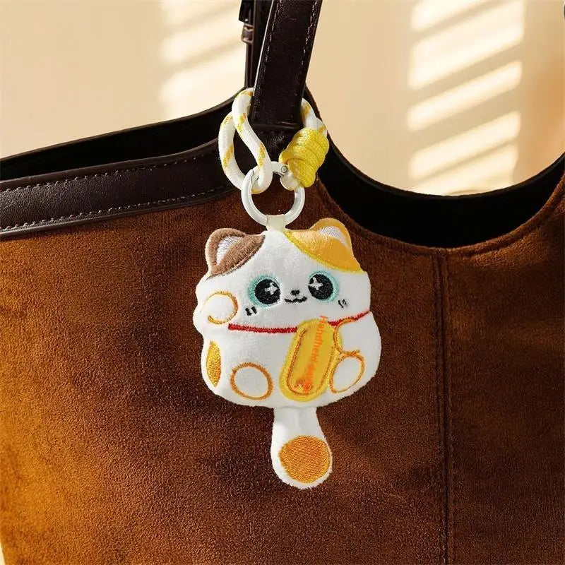 Lucky Cat Plush Keychain Pendant – Maneki Neko Mascot Doll Gift