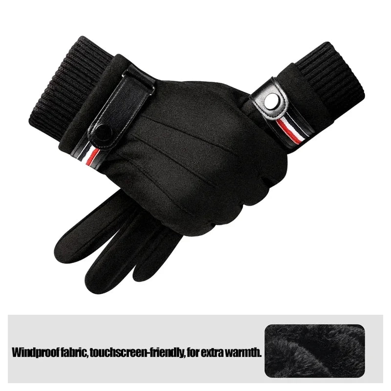 Men's Touchscreen Winter Gloves – Military Suede Ski Driving