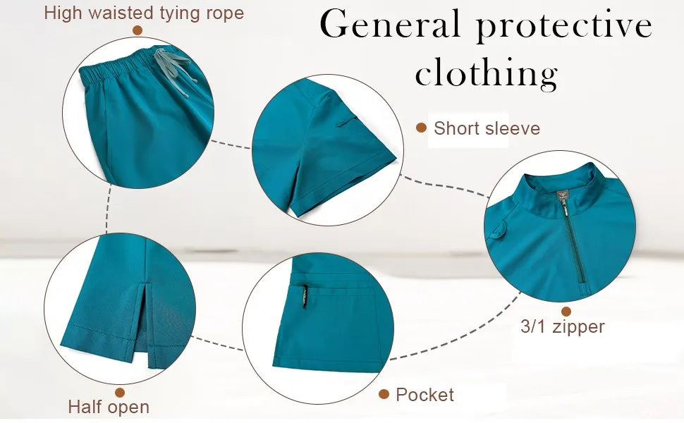 Women's V-Neck Scrubs Set – Nursing Jogger Pants & Top