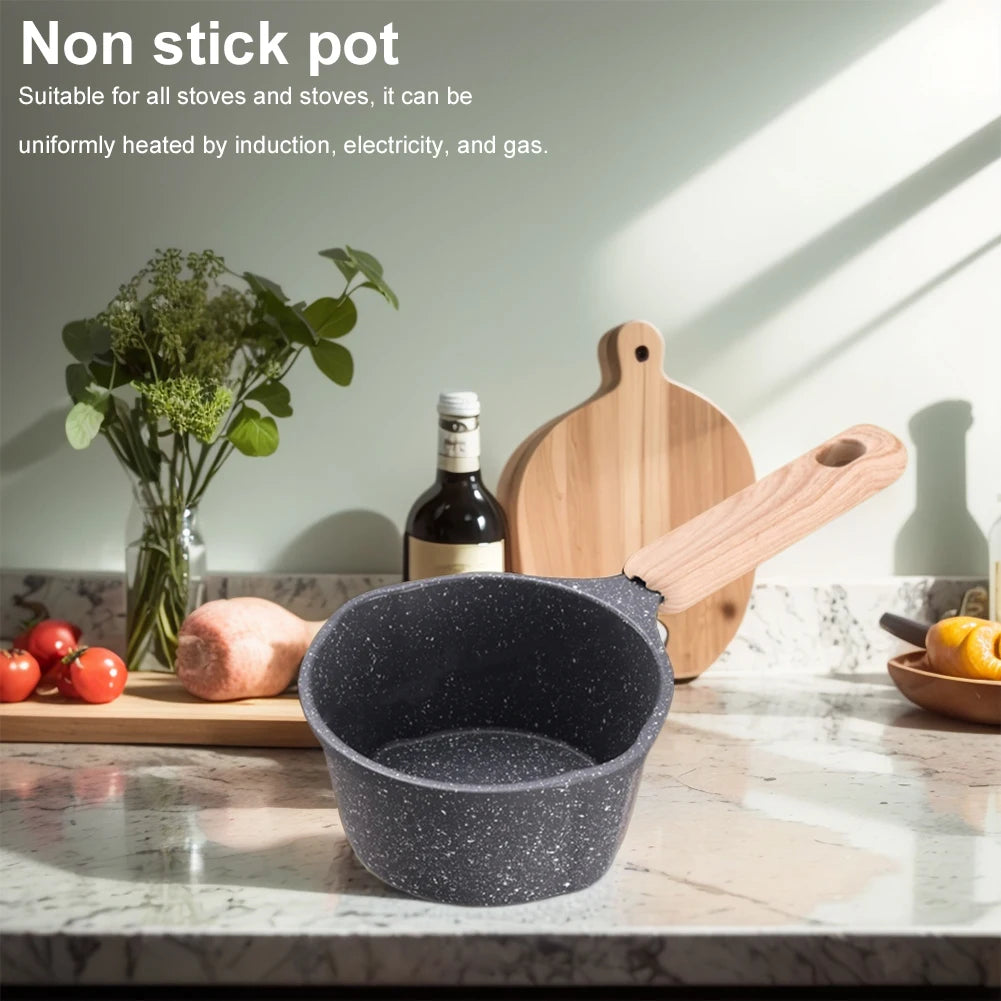 Non-Stick Mini Saucepan Butter Melting Pot Wooden Handle
