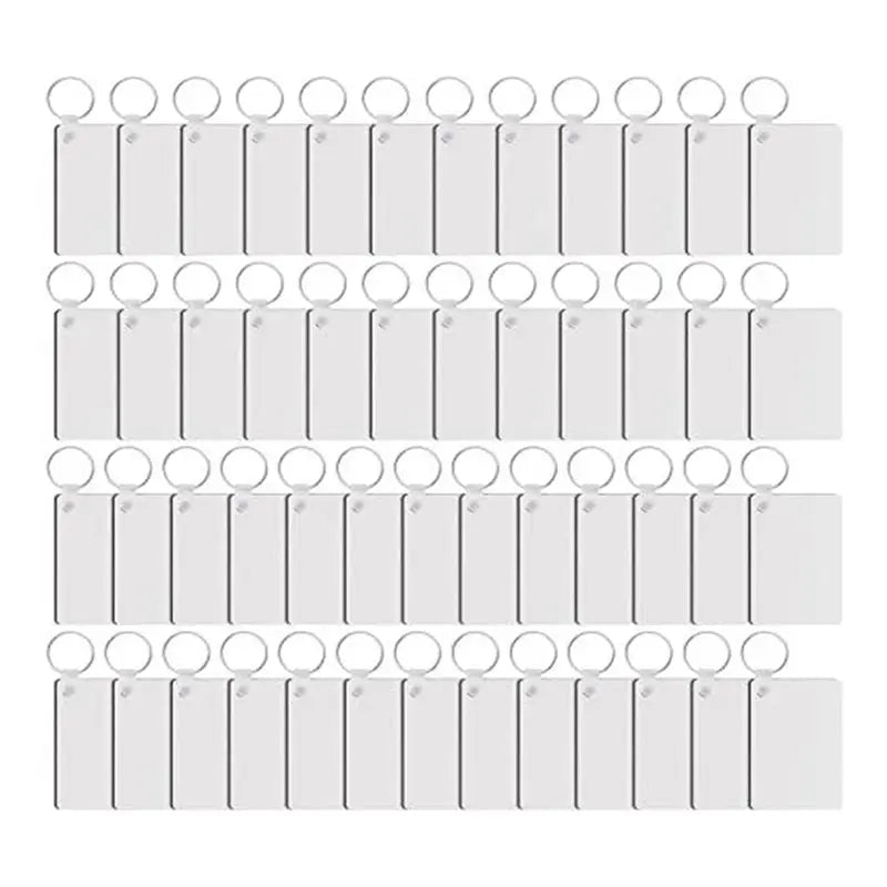 100-Pack Rectangle MDF Sublimation Keychain Blanks – Double-Sided