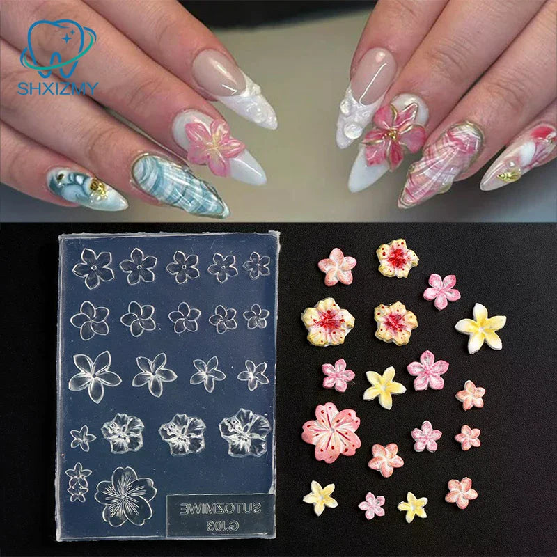 Frangipani Silicone Nail Art Mold – DIY Flower Manicure Template