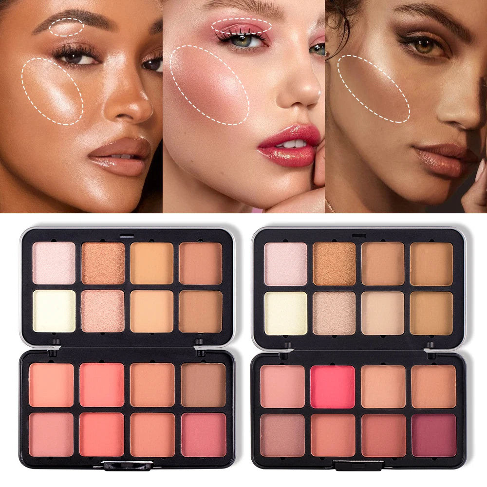 OREADEX 8-Color Contour Palette – Blush, Highlight & Concealer