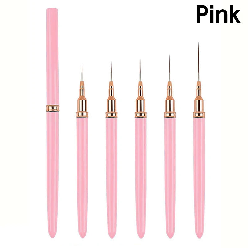 5-Pc Nail Art Liner Brush Set – Striping & Gel Design