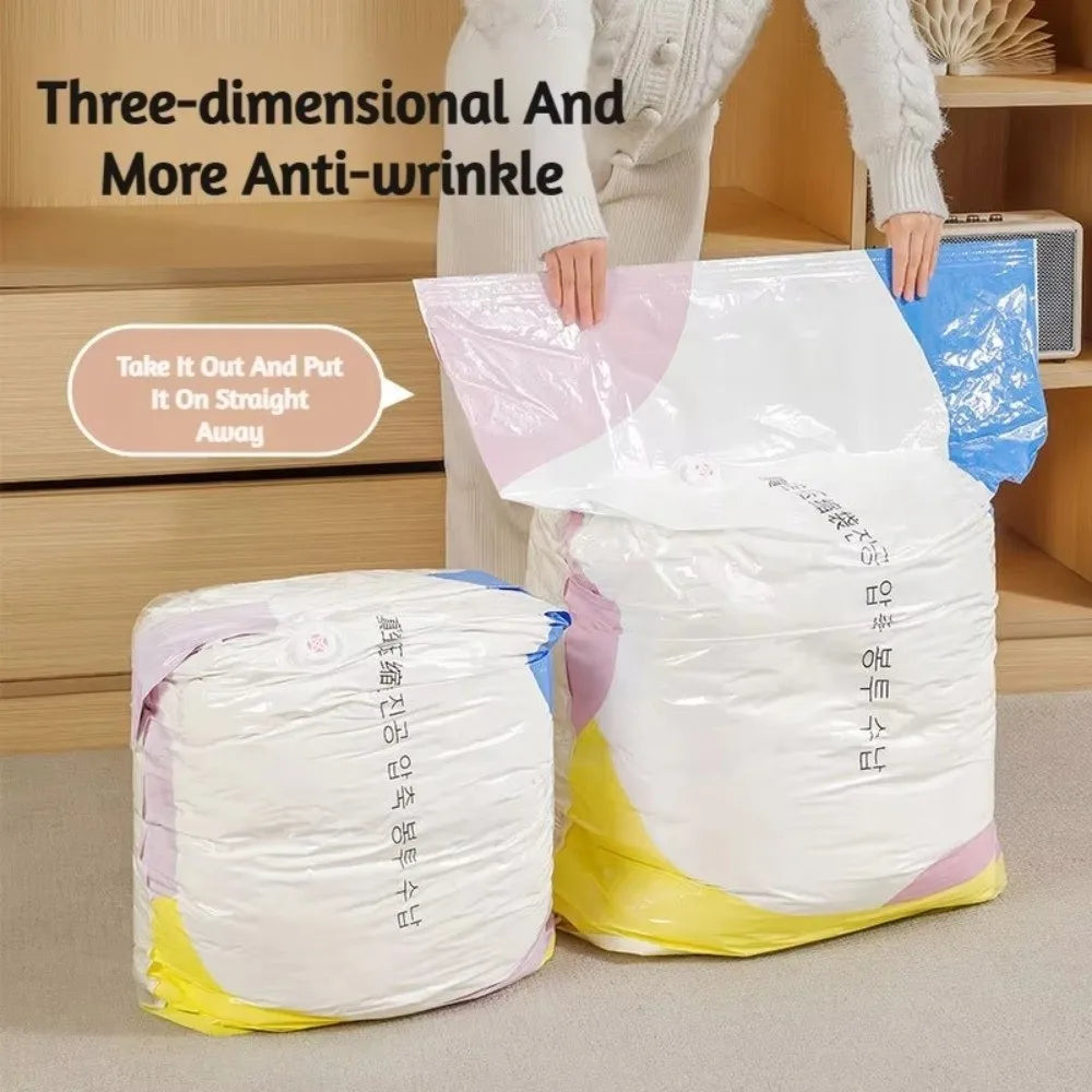 No-Pump Vacuum Storage Bags – Press & Seal Space Saver