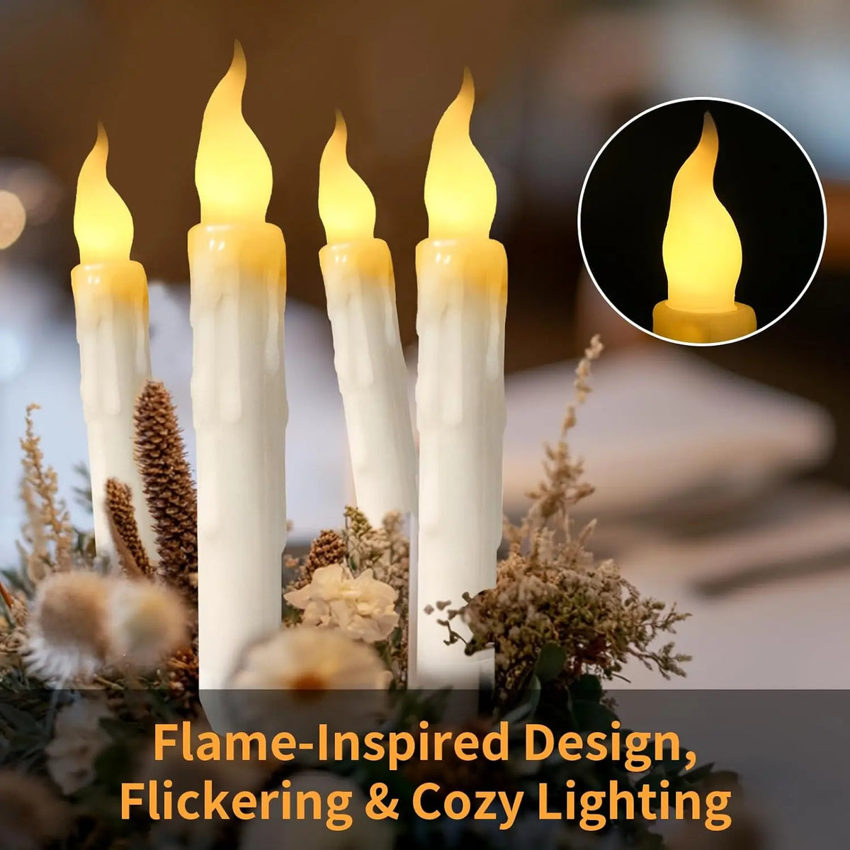 Flameless LED Taper Candles Battery Operated – Set of 6–36