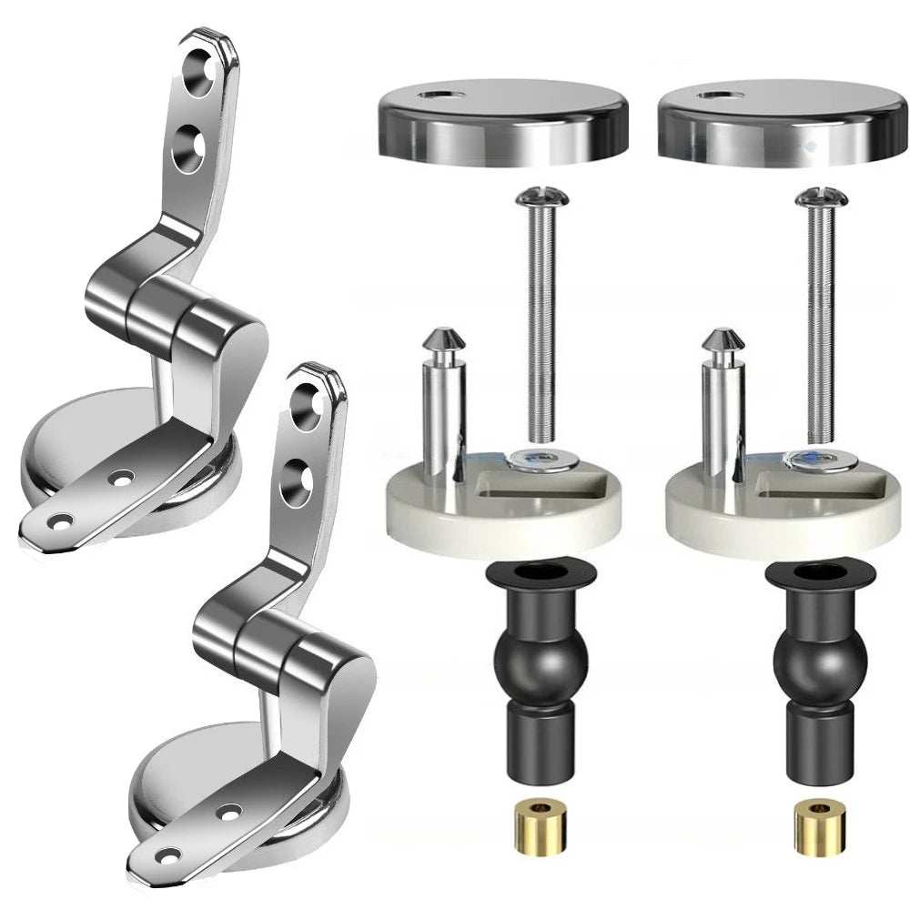 Universal Toilet Seat Bolts & Quick-Release Hinge Fixing Kit