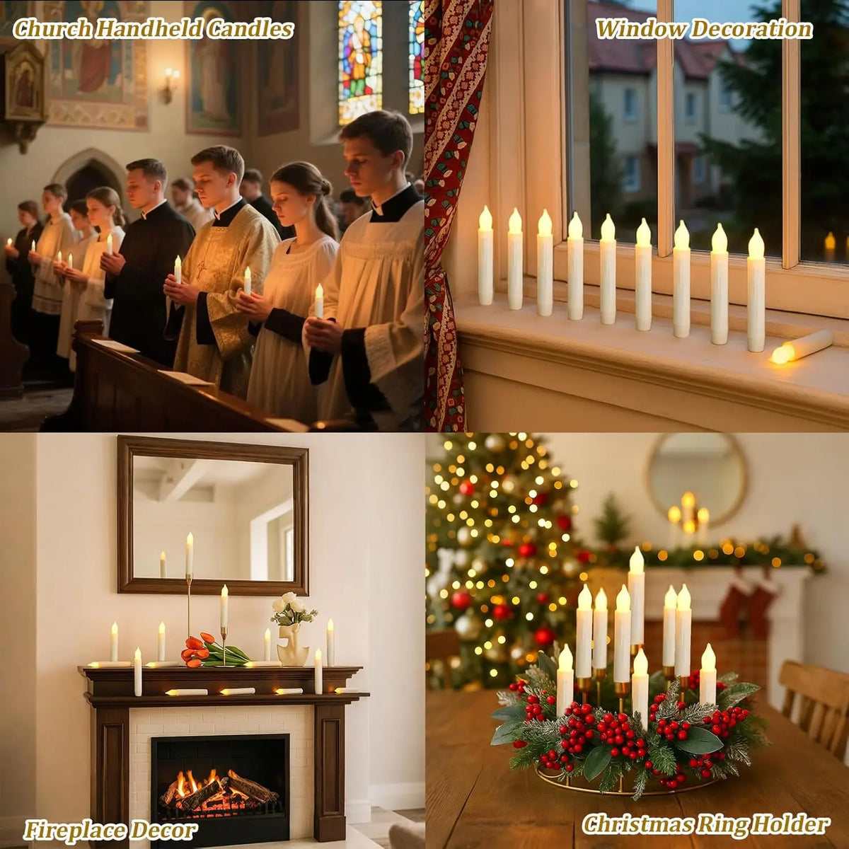 Flameless LED Taper Candles Battery Operated – Set of 6–36