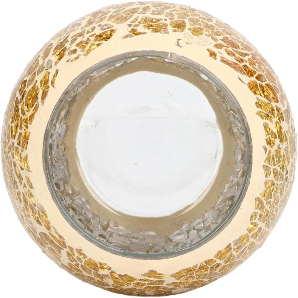 Mosaic Glass Candle Holder Round Bowl Votive Tea Light