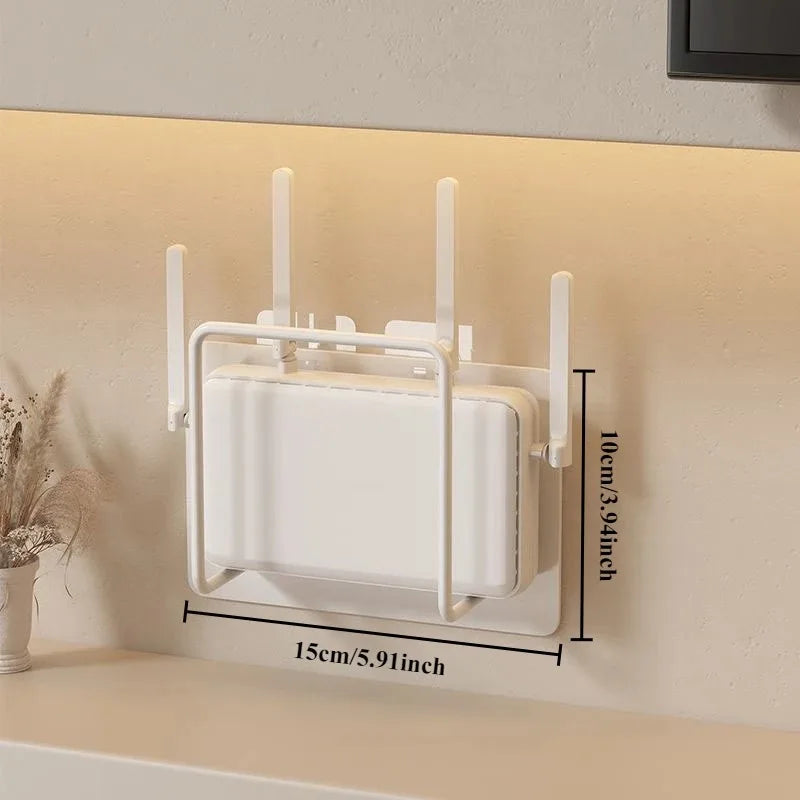 Wall Mount Router Stand Rack – No Drill Wi-Fi Cable Organizer