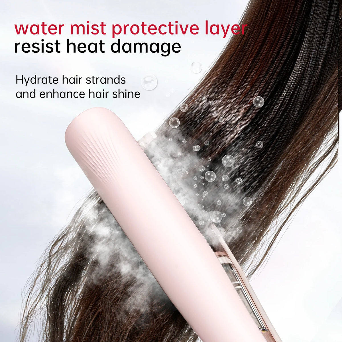 Steam Hair Straightener – 3-in-1 Hydro-Infusion Flat Iron