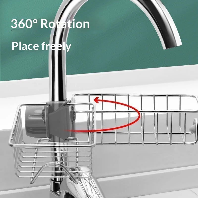 Stainless Steel Sink Organizer Rack – Sponge & Soap Holder