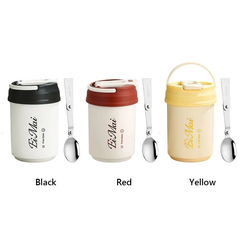 304 Stainless Steel Insulated Coffee Mug 450ml + Folding Spoon