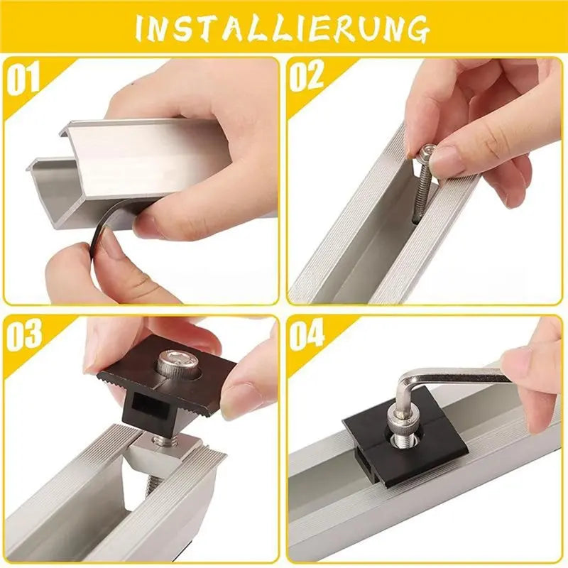 120mm U-Rail Solar Panel Mounting Kit – Clamps Included