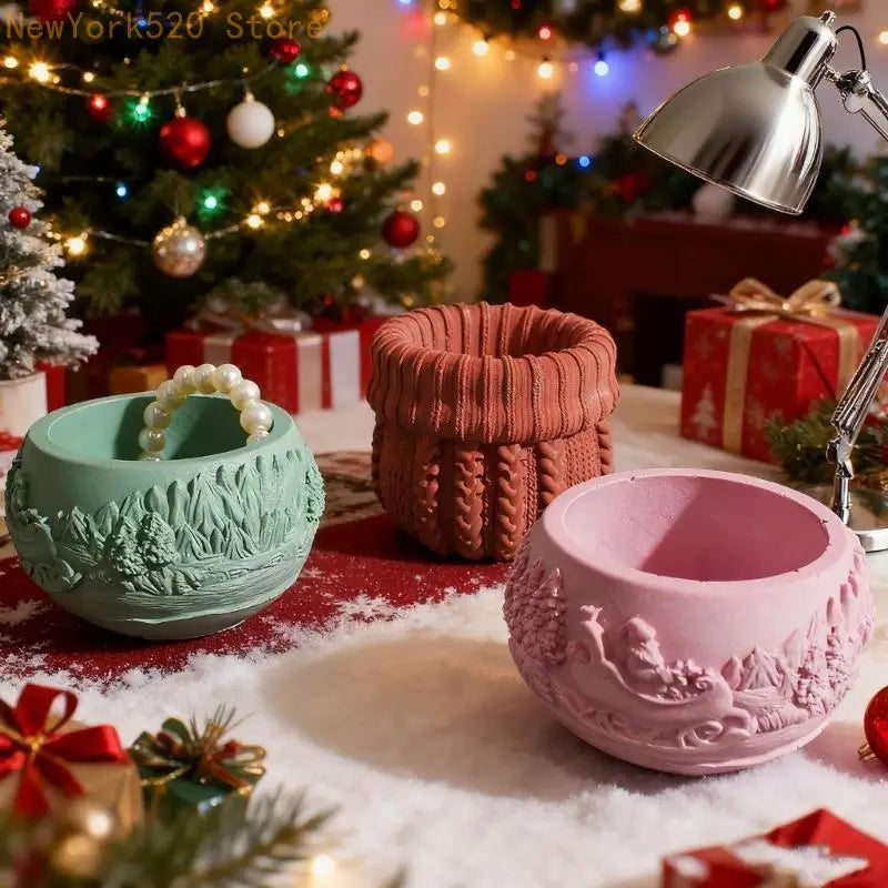 Santa Flowerpot Silicone Mold – Christmas Candle & Craft Mould