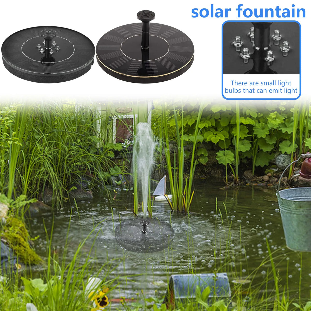Solar Floating Fountain Pump 4 Nozzles – Bird Bath & Garden Pond
