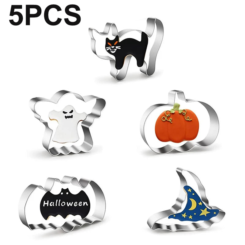 Halloween Cookie Cutters Set – Pumpkin Ghost Bat Stainless Steel
