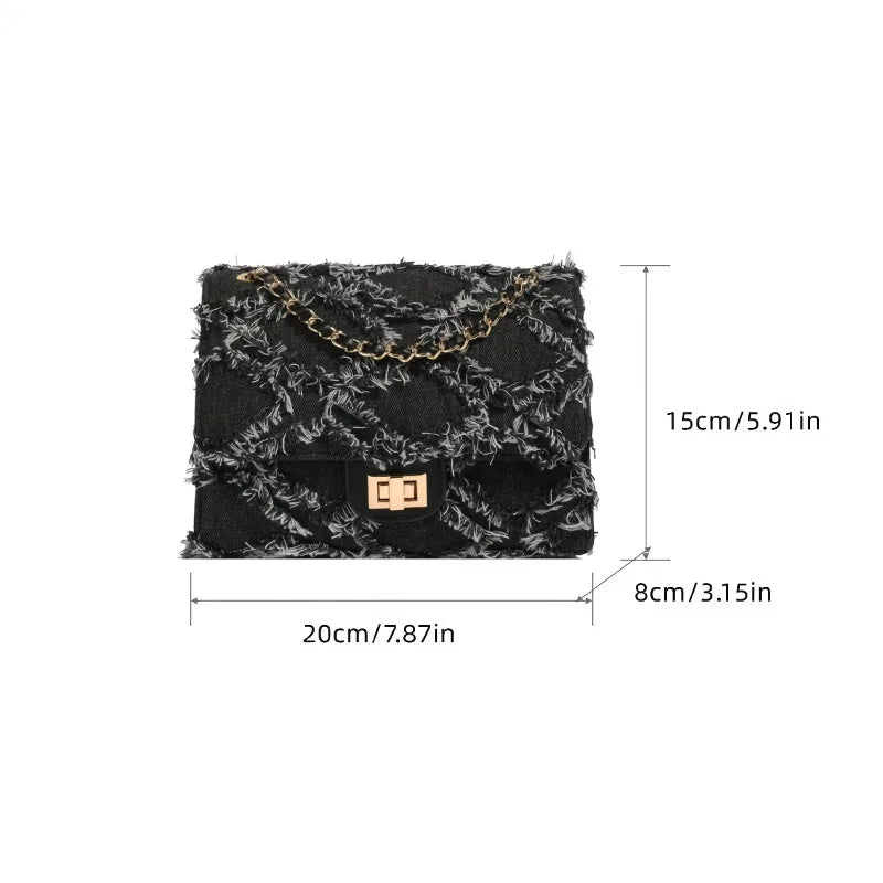 Women's Mini Crossbody Bag – Chain Strap & Lock Detail