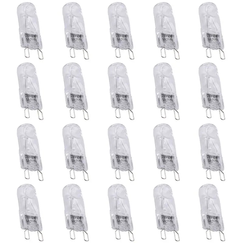 60-Pack G9 Halogen Bulbs 60W Dimmable Warm White 2800K