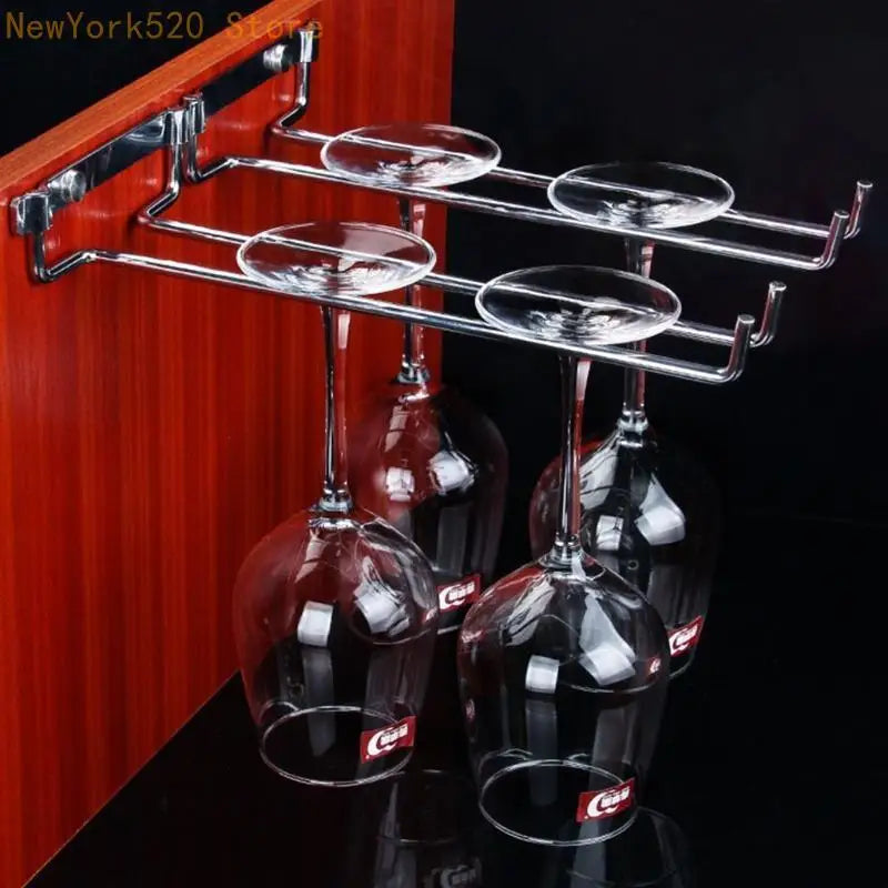10-Inch Double Row Wine Glass Rack – Holds 6 Glasses