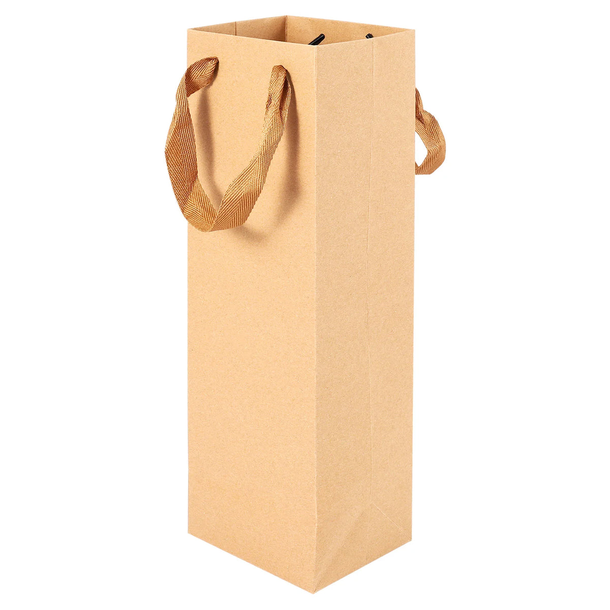 12-Pack Brown Kraft Paper Wine Gift Bags with Rope Handles 4×4×13.8"