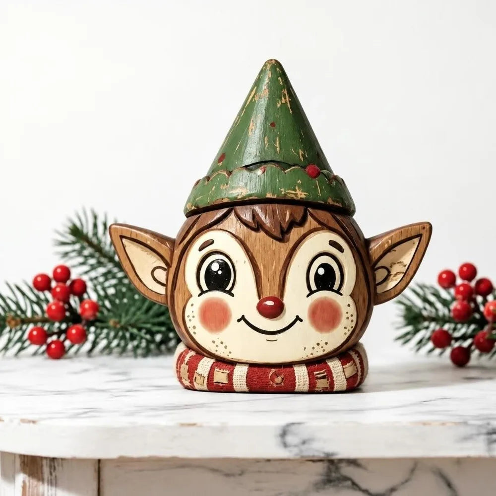 Wooden Christmas Tabletop Figure – Santa & Snowman Decor
