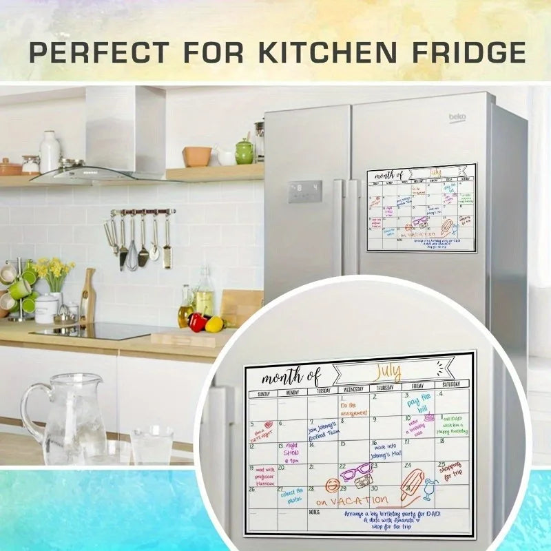 Magnetic Dry Erase Fridge Calendar – Monthly Kitchen Planner