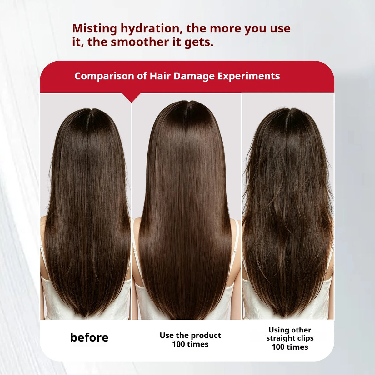 Steam Hair Straightener – 3-in-1 Hydro-Infusion Flat Iron