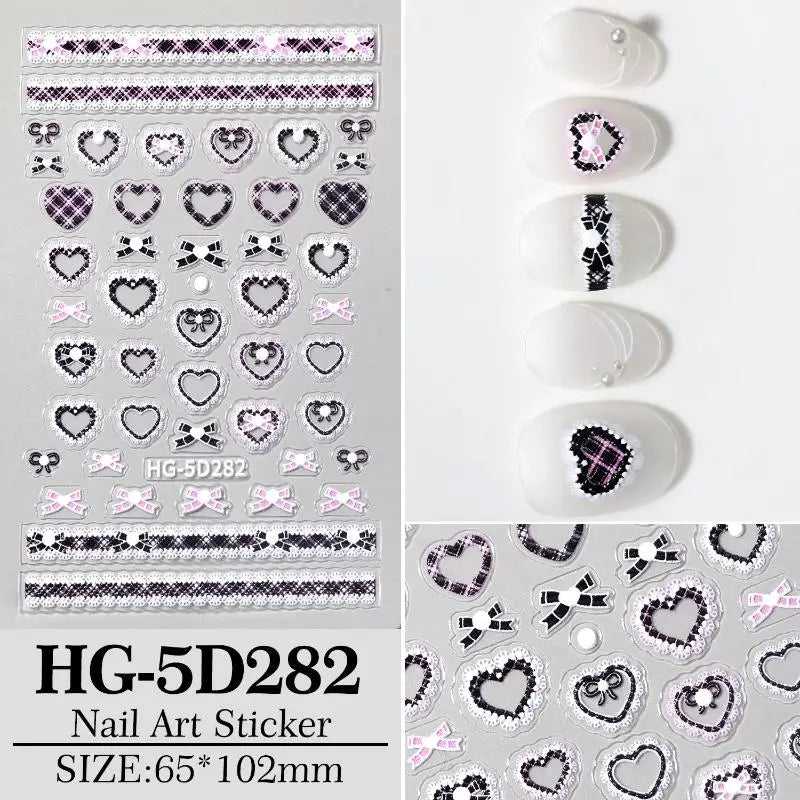 Bow Lace Self-Adhesive Nail Art Stickers – Sweet Heart Decals