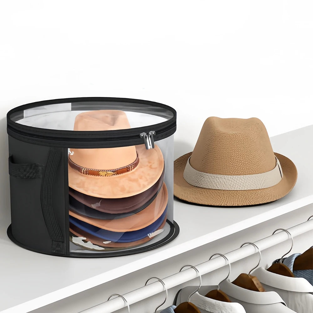 Oversized Clear Hat Storage Box | Stackable Hat Organizer