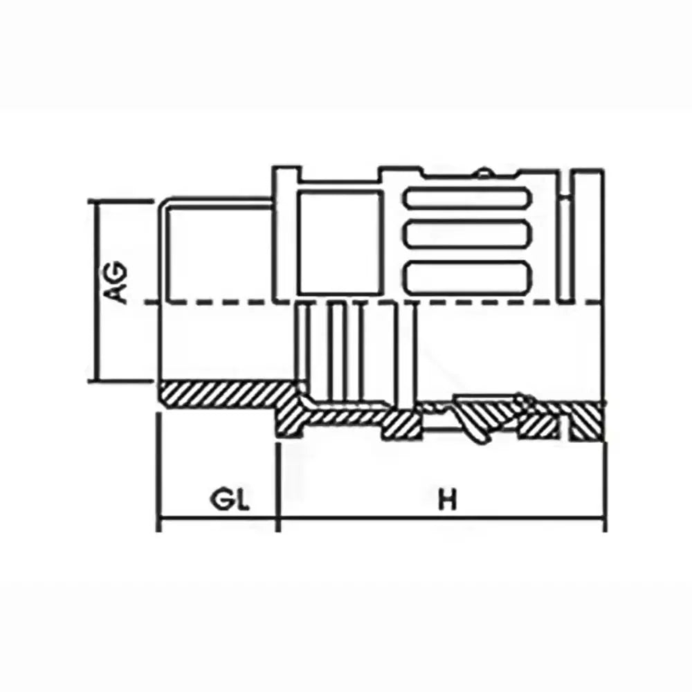 10-Pack Nylon Corrugated Pipe Joints AD10–AD54.5 IP65 Flange