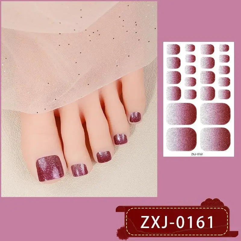 Glitter Self-Adhesive Toe Nail Wraps – Full Cover Shiny Decals