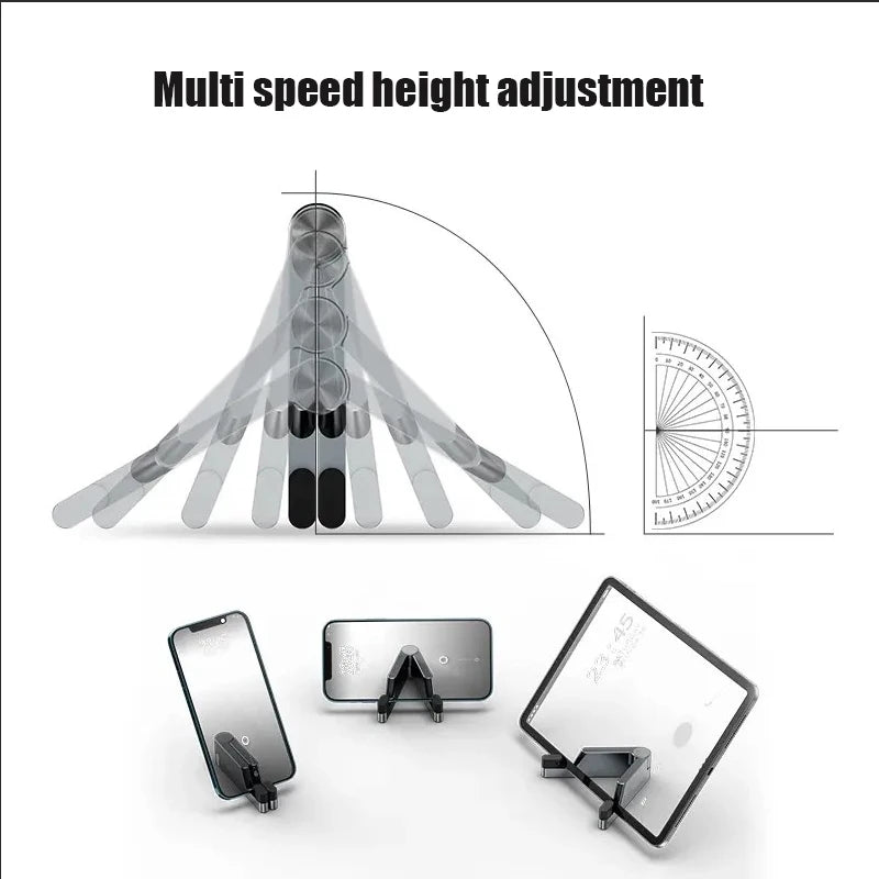 Foldable Aluminum Alloy Phone & Tablet Stand – Mini Desk Holder