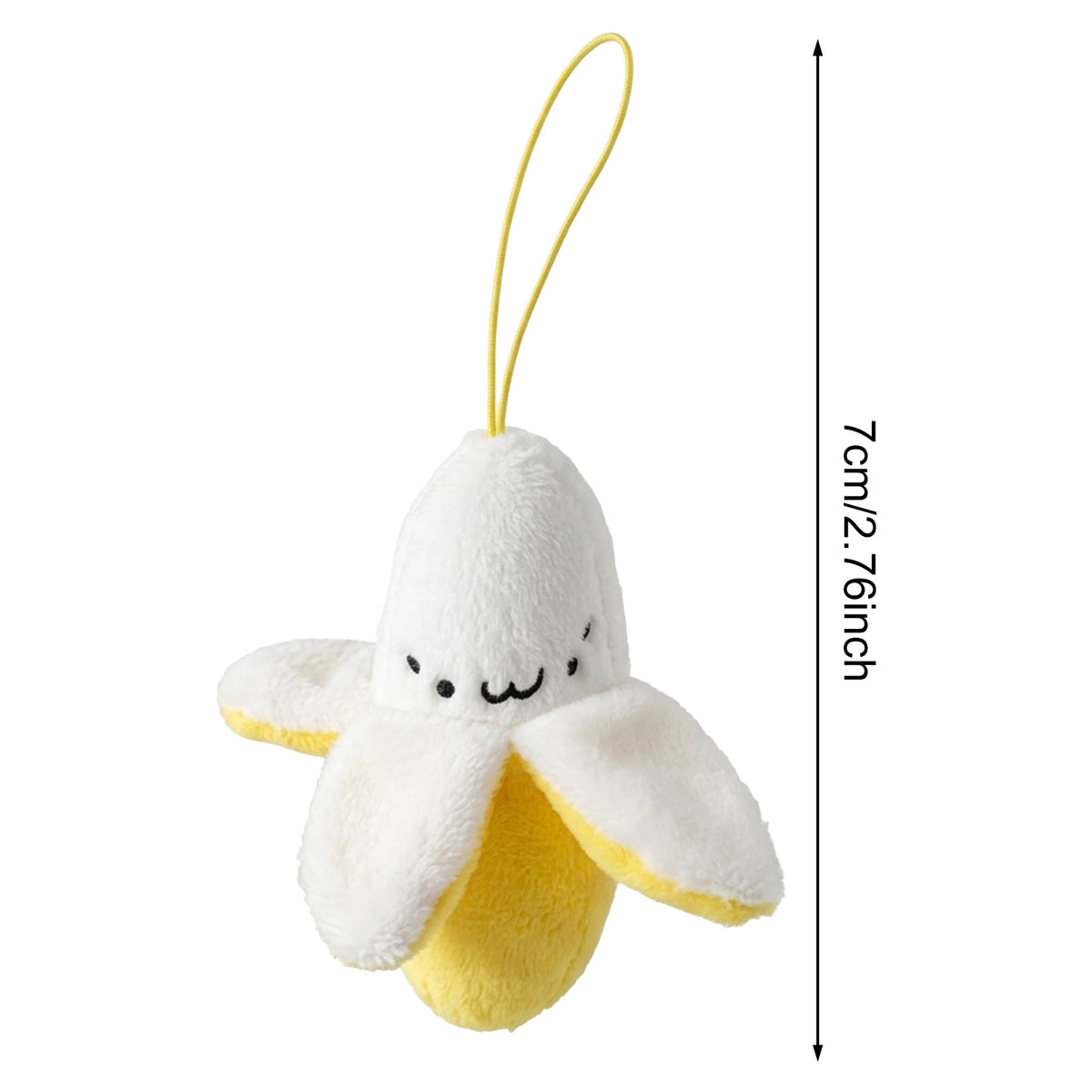 Banana Plush Keychain – Soft Cartoon Faux Fur Backpack Charm