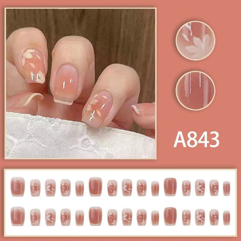 24-Pack Kids Press On Nails – Cute Removable Fake Nail Tips