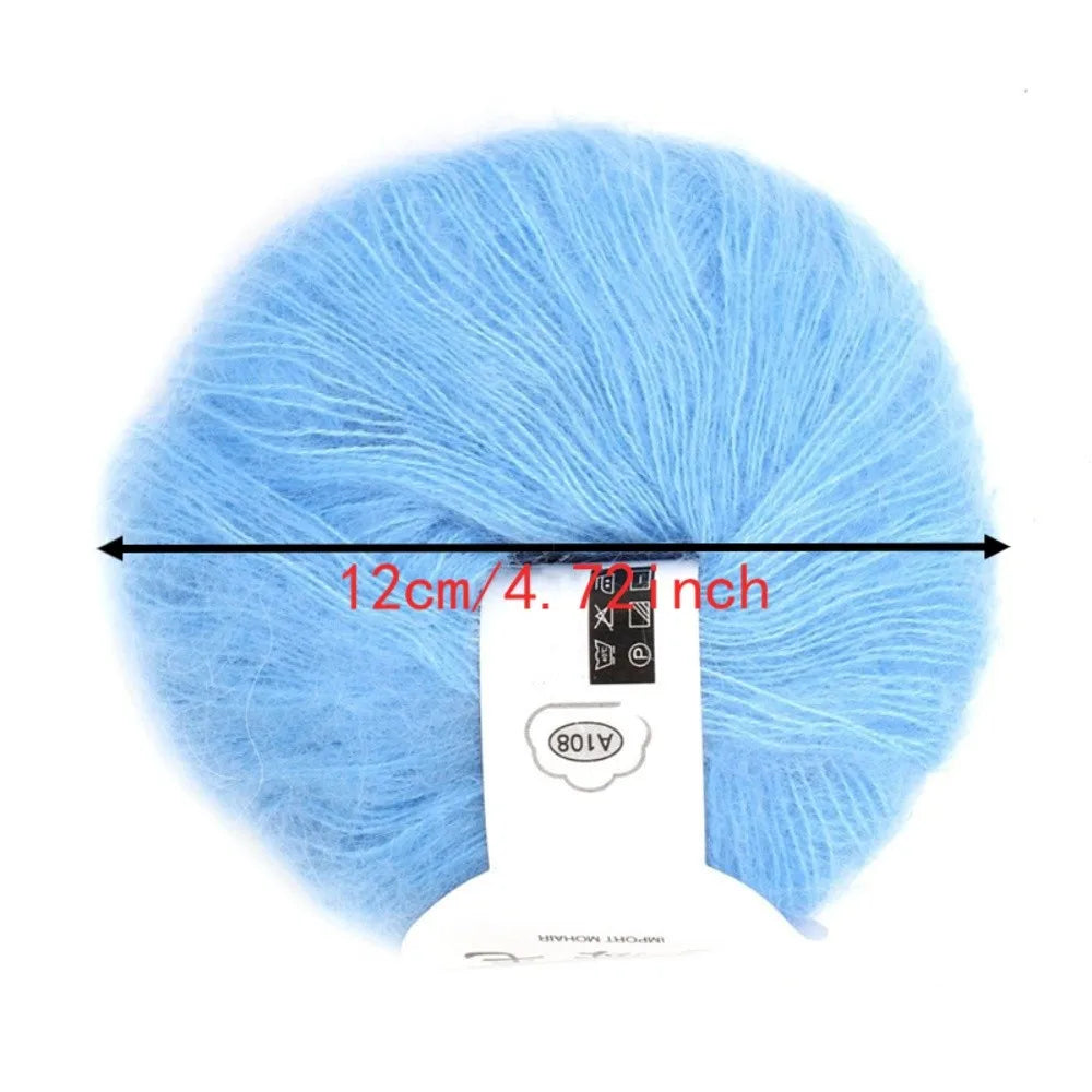 Light Blue Mohair Wool Blend Yarn – Soft Knitting Crochet Yarn