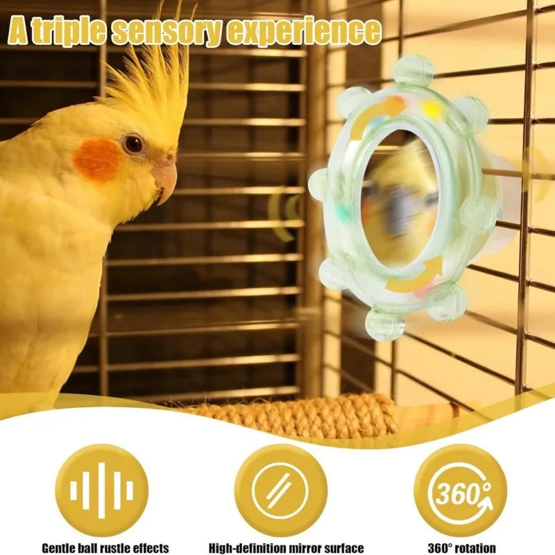 2-Pack Bird Cage Mirror – Interactive Pet Bird Toy Accessory