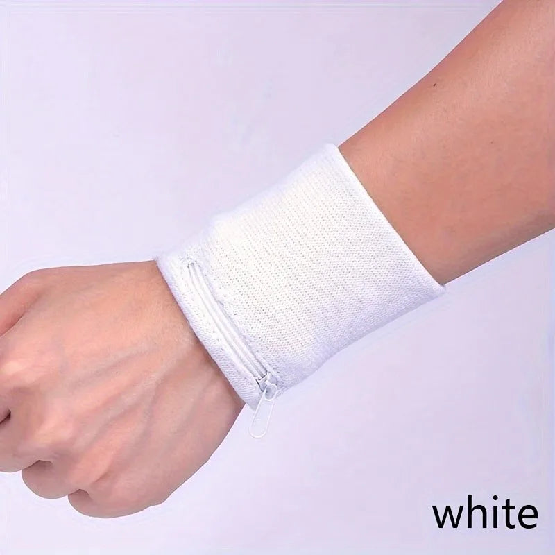 Zippered Wrist Wallet Stretchable Wristband – Running & Gym