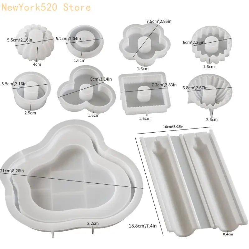 10-Pc Stackable Silicone Molds – Soap, Resin & Baking