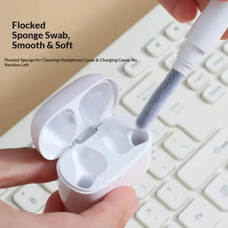3-in-1 Earbud Cleaning Pen – Brush, Tip & Sponge Kit
