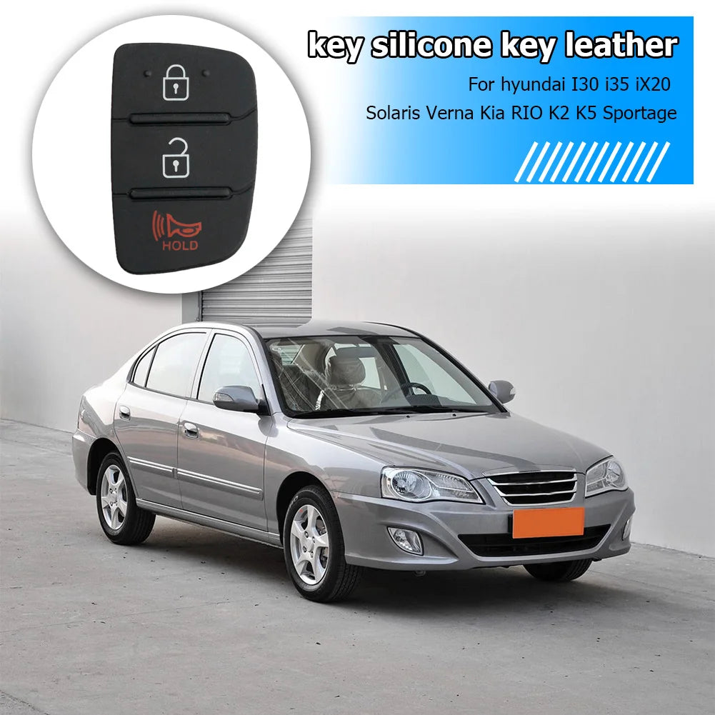 3-Button Flip Car Key Shell Silicone Pad for Kia & Hyundai