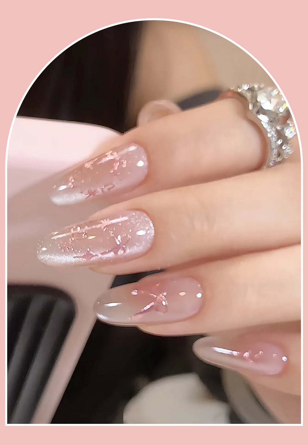 Gold Embossed Butterfly & Heart Acrylic Nail Stickers