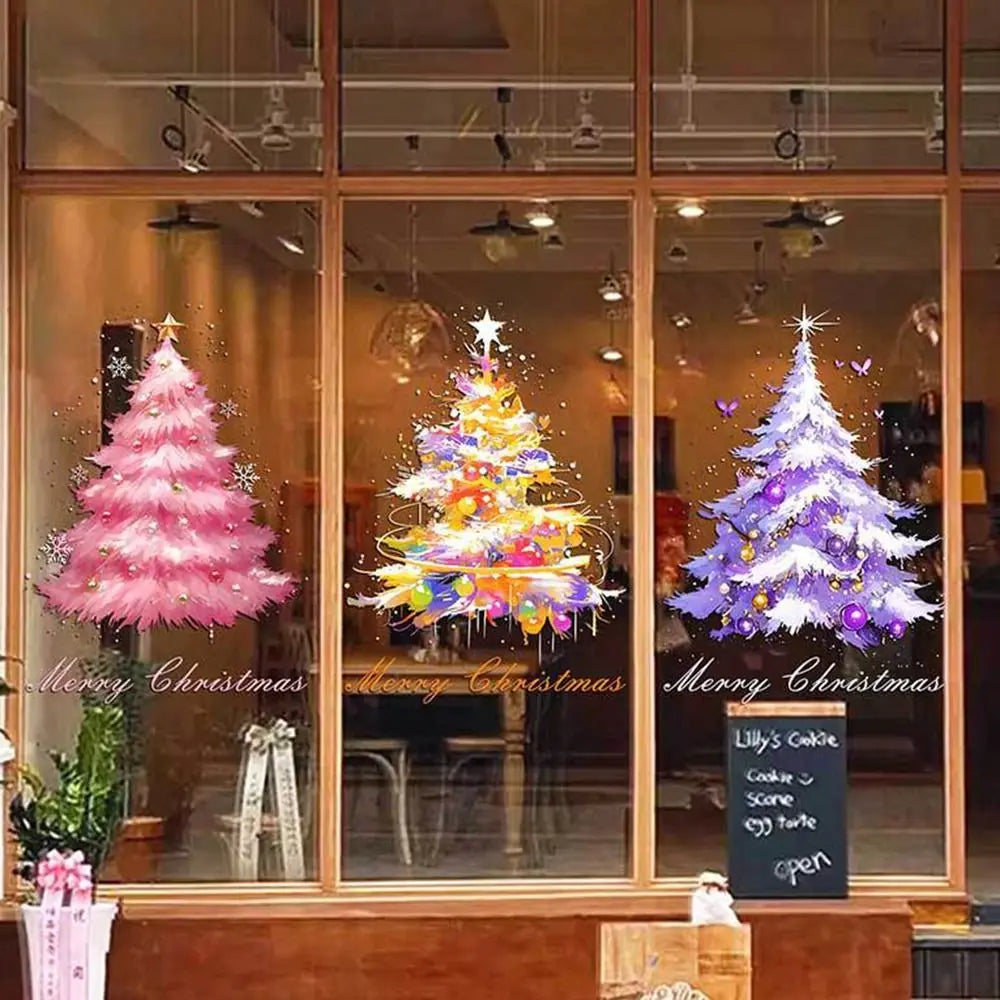 Christmas Tree Window Clings – Reusable PVC Static Decals